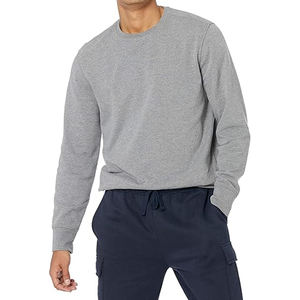 Sudaderas con cuello redondo en blanco de algodón 100% para hombre, sudadera térmica de peso pesado con cuello redondo, logotipo personalizado - Product Image 1