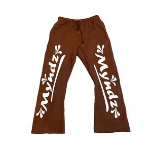 Vente en gros Pantalons personnalisés pour hommes Pantalons droits Jambes larges Jogging Streetwear Broderie Jambe double taille Pantalons de survêtement évasés pour hommes - Product Image 4