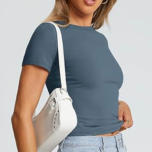 T-shirts d'entraînement de yoga légers à manches courtes en coton doux actif pour femmes - Product Image 5