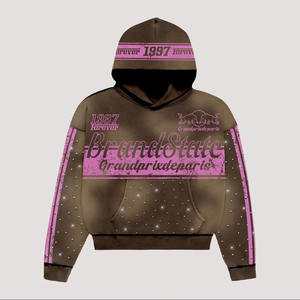 Sweat à capuche personnalisé 500 g/m² lavé à l'acide 100% coton brodé et doublé surdimensionné par Hanger Impex - Product Image 5