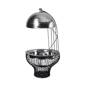 Cazuela de acero chapado en oro de primera calidad con tapa, olla caliente de buffet de diseño moderno para bodas y catering de eventos con un aspecto lujoso - Product Image 4