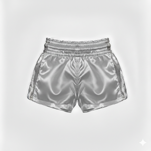 Pantalones Cortos de Muay Thai de Estilo Tradicional de Alta Calidad, Auténticos con Logotipo Bordado en Dos Tonos, Elegantes Pantalones Cortos de Muay Thai - Product Image 4