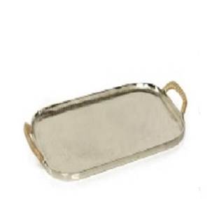 Plateau rond en aluminium le plus populaire avec motif floral doré, passe au lave-vaisselle, pour centre de table et vaisselle - Product Image 6