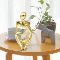 Statue d'homme en métal faite à la main, sculpture Art déco moderne, taille personnalisée, décoration intérieure, salon, chambre, abstrait