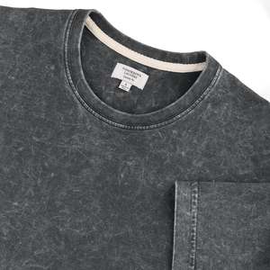 Nouvelle arrivée lavage à l'acide t-shirts pour hommes sur mesure t-shirts de base en gros 100% coton concevoir votre propre prix pas cher - Product Image 5