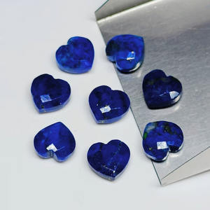 Lapis Lazuli naturel en forme de coeur à facettes Flatback Cabochon pierres précieuses pour la fabrication de bijoux disponible taille personnalisée forme pierre de naissance - Product Image 6