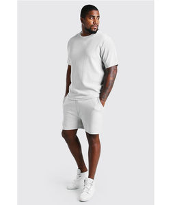 Ensemble de fitness deux pièces à manches courtes pour hommes Ensembles d'été décontractés pour hommes Ensemble chemise et short deux pièces à manches courtes - Product Image 2