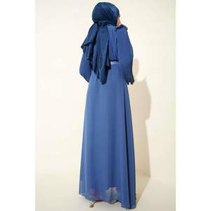 Vestido índigo plisado manga graduación - Product Image 4