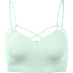 Nouveau style Soutien-gorge de sport à séchage rapide et soutien élevé pour femmes, poitrine basse, style croisé, logo avant rembourré, doublure en spandex/nylon pour yoga et gym - Product Image 1