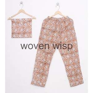 Conjunto de ropa de dormir informal de otoño e invierno para mujer, pijama de talla grande con decoración de patrones y técnicas lavadas - Product Image 4