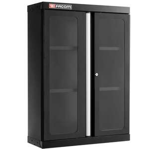 Armoire à outils noire Facom avec armoire supérieure et 2 portes vitrées - Product Image 1