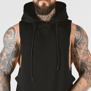 Sportswear Sleeveless Gym Hoodie Cut Off Stringer Tank Top Bodybuilding Muscle <b>Singlets</b> Sleeveless Hoodies <b>Men</b> - Product Image 5