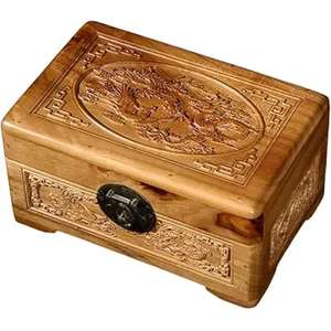 Urna para cenizas de madera maciza de estilo europeo de gama alta, suministros funerarios respetuosos con el medio ambiente, recuerdo para cenizas humanas de la India - Product Image 6