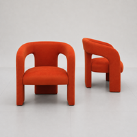 En stock, Chaise d'appoint de salon moderne et confortable en tissu, Prête à être expédiée, Chaise de salle à manger type baril pour restaurant et café