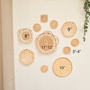Vintage Wall Decor, Unique Handmade Rattan Plate Decoration, Boho <b>Baskets</b> Wall Decor Wall Hanging Decor - Product Image 2