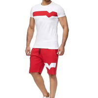Conjunto de Camiseta y Pantalones Cortos de Verano para Hombre, Unisex, Tejido de Algodón/Poliéster, Ecológico, de Secado Rápido y Transpirable, 450g, Venta al Por Mayor