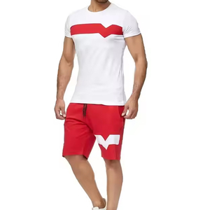 ชุดเสื้อยืดและกางเกงขาสั้นผู้ชายแบบยูนิเซ็กซ์สำหรับฤดูร้อน ขายส่ง ผ้าถักน้ำหนัก 450 กรัม - Product Image 3