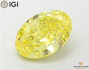 ใบรับรอง IGI เพชรทรงรี 5.00 กะรัต สำหรับแหวนหมั้น ประดับกลาง VS2 ความใส สีเหลืองแฟนซีสดใส เพชร CVD ที่เพาะเลี้ยงในห้องปฏิบัติการ - Product Image 1