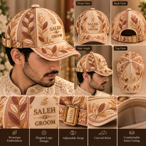 Casquettes de mariage personnalisées pour le marié, broderie personnalisée, chapeaux de mariage pour hommes, accessoires de cérémonie pour les demoiselles d'honneur - Product Image 6