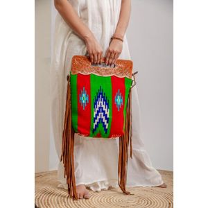Bolso de hombro de cuero blanco mecanizado a mano de alta calidad a la moda bolso portátil de invierno de estilo bohemio bordado - Product Image 5