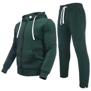 OEM personalizado Vintage sólido 100% algodón transpirable Zip-Up Regular lavado pesado chándal Unisex conjunto con capucha - Product Image 1