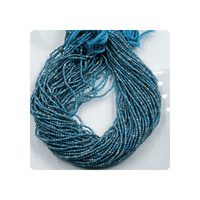 Perles facettées d'apatite bleue néon naturelle Alif International de haute qualité, 2 mm, 2,5 mm, brin de 13 pouces, certifiées par un tiers
