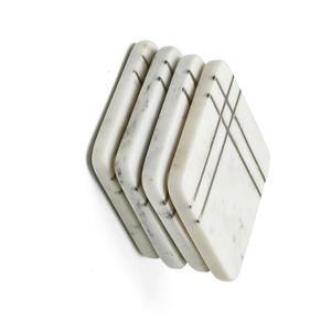 Posavasos de Mármol Blanco Hechos a Mano, Forma Cuadrada, para Hoteles, Bares y Uso Doméstico, Precio de Mayoreo de Fabricante Indio - Product Image 2