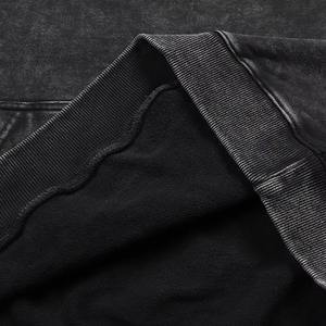 Sweat-shirt en coton personnalisable de haute qualité, coupe régulière, noir délavé à l'acide, pour homme, 2024 - Product Image 6