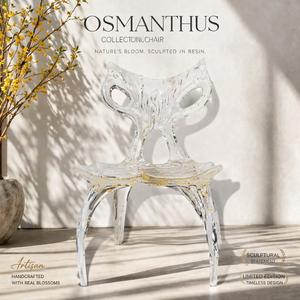 Chaise de salle à manger de luxe moderne, fauteuil en résine époxy transparente avec gouttes de cristal pour hall d'hôtel, villa, mobilier contemporain - Product Image 1