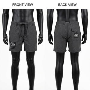 Premium 135 GSM polyester spandex swim <b>shorts</b> <b>men</b> charcoal grey quick dry woven <b>patch</b> logo elastic waist <b>men's</b> <b>shorts</b> - Product Image 2