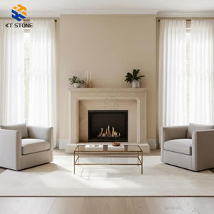 Cheminée en marbre sculpté à la main, prix réduit, motif personnalisé, marbre gris massif, cheminée en marbre blanc - Product Image 1