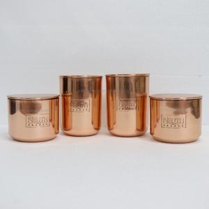 Tapa de contenedor de vela de oro de cobre de lujo personalizada 8Oz 10Oz 12Oz 16Oz tarros de vela vacíos para decoración del hogar y fabricación de velas - Product Image 3