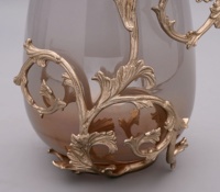 Bougeoir de luxe en or pour oiseaux et vignes avec tasse en verre dégradé Décoration élégante pour la maison et la table inspirée de la nature