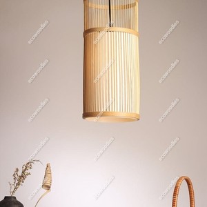 โคมไฟไม้ไผ่ทรงกระบอกสำหรับตกแต่งบ้านในร่มที่ทันสมัยโคมไฟแขวนสร้างสรรค์สำหรับผนังบันไดห้องอาหารโรงแรม - Product Image 2