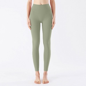 Venta al por mayor de talle alto, mallas suaves con control de barriga, pantalones no transparentes para correr y entrenar, mallas ligeras con patrón sólido - Product Image 6