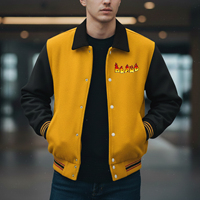 Blouson universitaire pour homme avec broderie de logo personnalisé, long à capuche, 100% laine, hiver, style baseball universitaire, design ample vierge 2026