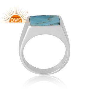 Nouveau modèle Design en argent sterling naturel Kingman Turquoise bague en pierres précieuses Design personnalisé fabricant de bijoux - Product Image 1