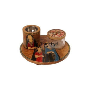 Soporte tradicional de madera Bakhoor con artesanía artística para un ambiente aromático y relajante de Tradebyd - Product Image 1