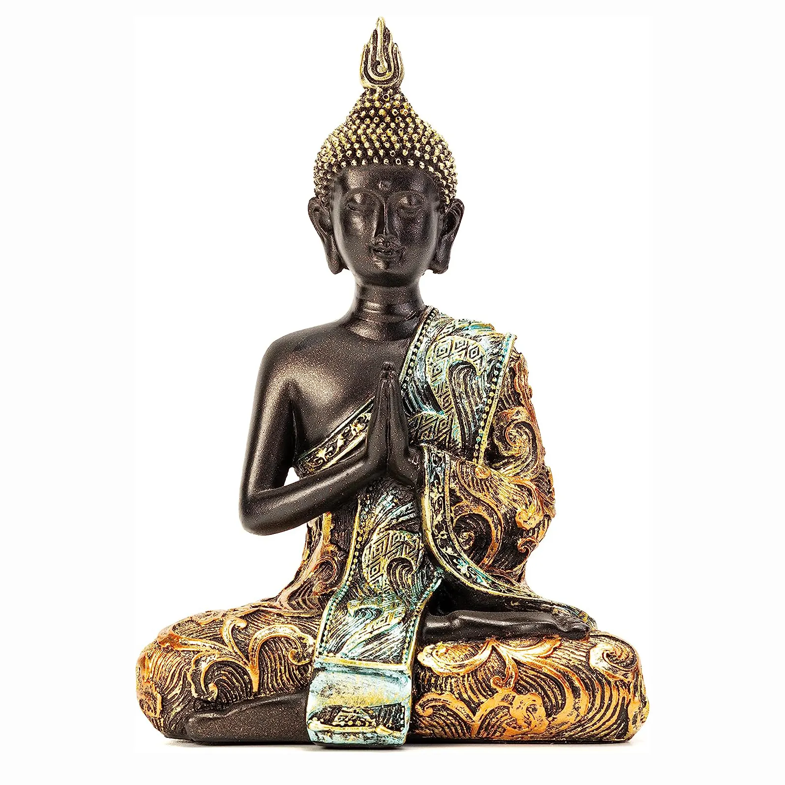 Thai Yoga statua di Buddha Amitabha piccola statua di Buddha statua in resina dio indù arte vivente decorazione per interni ed esterni