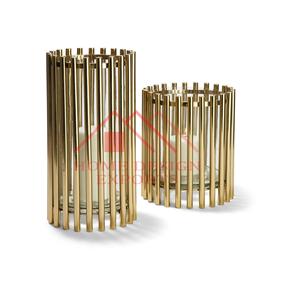 Diseño atractivo Venta caliente Vela de metal-Hurricane Gold Acabado Diseño de lujo Portavelas - Product Image 1