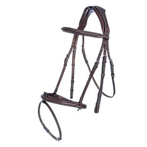 Bride anatomique avec bandeau nasal flash Bride de dressage de robe de cheval western en cuir - Product Image 1