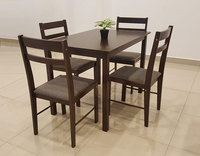 Ensemble de table et de chaises de salle à manger en bois de caoutchouc malaisien moderne de qualité supérieure, construction durable et démontable