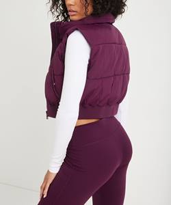 High Neckline Padded Cropped <b>Waistcoat</b> <b>Women's</b> Sleeveless Puffer Vest Custom Puffer Jacket Breathable Eco-Friendly Waterproof - Product Image 4