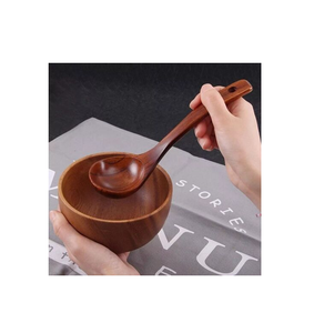 Cuchara de sopa de madera de grado alimenticio reutilizable mango largo utensilios de fiesta para el hogar utiliza cuchara de sopa de madera mejor diseño - Product Image 2