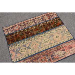 พรมขนสัตว์สีเบจแบบ3ft 2.6 x แบบแฮนด์เมดพรมด้านข้างสไตล์ตุรกีดีไซน์แบบเย็บปะติดปะต่อกันสำหรับห้องนั่งเล่นหรือห้องโถง - Product Image 2