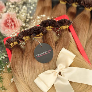 2025 superventas de alta calidad 100% extensiones vírgenes crudas vietnamitas rectas cutícula completa Super doble punta plana dibujada al por mayor - Product Image 1