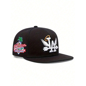 Nouvelles meilleures ventes Casquettes de baseball classiques LA Wings à visière plate avec patch brodé Palm Patch, style Hip Hop personnalisé, Snapback, 100% Coton, Tissu courant - Product Image 3