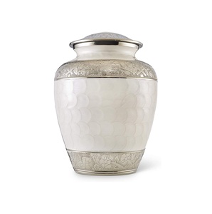 Meilleures urnes funéraires en métal écologiques pour adultes, couleur blanche et argentée, dernière conception, urne commémorative pour les amoureux. - Product Image 1