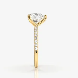 9K <b>Gold</b> Heart Cut Moissanite Diamond Pave <b>Ring</b> Elegant and Luxurious Moissanite <b>Rings</b> Collection - Product Image 4