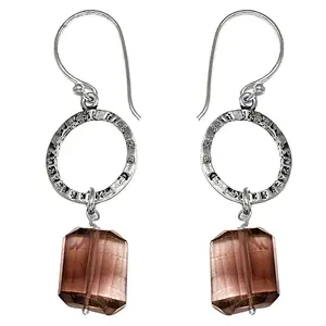 Boucles d'oreilles pendantes élégantes en argent avec pierres précieuses pour femmes, bijoux de mode - Product Image 1
